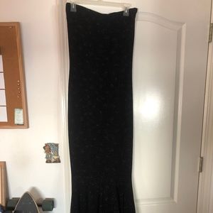 Long Strapless Black Dress